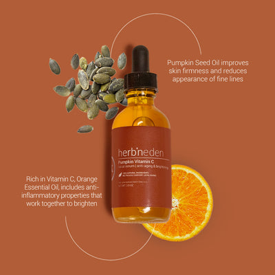 all-natural limited edition pumpkin vitamin c facial serum made with essential oils | herbneden